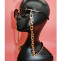 HIPHOP Rock-Stil Niete PU-Leder Acryl Dicke Brille Halskette Kette Anti-Drop-Brille Umhängeband Kette Edelsteine